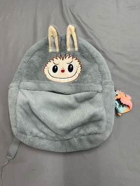 Labubu Plush Character Backpack with Seahorse Bag Charm